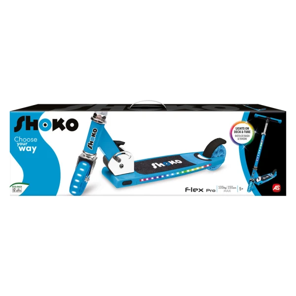 SHOKO KIDS SCOOTER FLEX PRO WITH 2 WHEELS IN BLUE COLOR FOR 5+ YEARS
