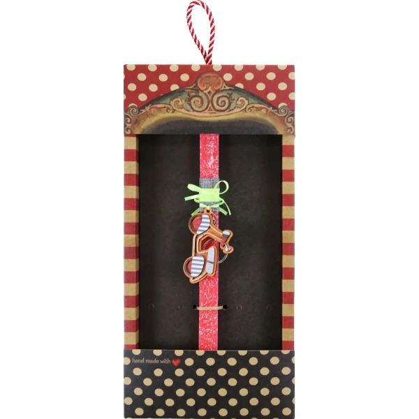SYNCHRONIA HANDMADE CANDLE 30 cm KEYCHAIN SCOOTER SALMON