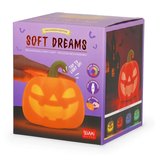 LEGAMI SOFT DREAMS RECHARGEABLE LED SILICON LIGHT PUMPKIN