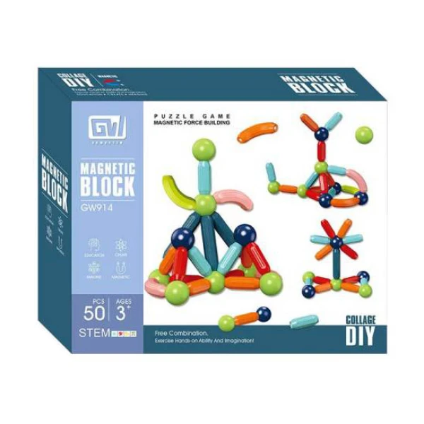 MAGNETIC SETS RODS & BALLS 50 PCS.