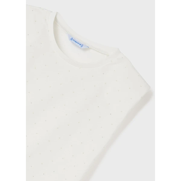 MAYORAL SHORT SLEEVES BLOUSE STRAPS ECRU