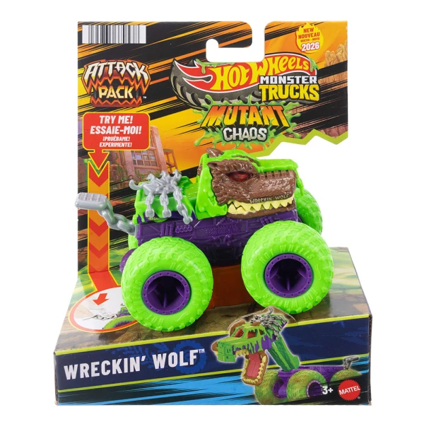 HOT WHEELS MONSTER TRUCKS ΟΧΗΜΑ ATTACK PACK - WRECKIN\' WOLF