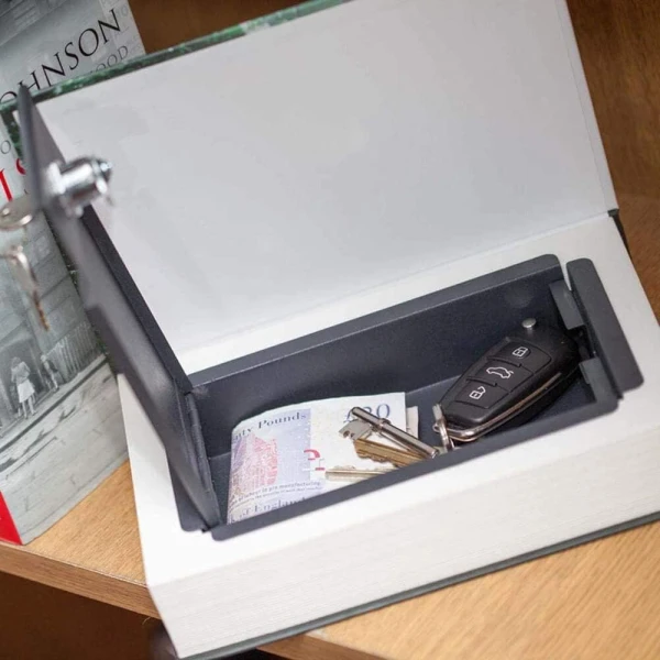 THE SOURCE SMART METAL SAFE HIDDEN INSIDE A BOOK