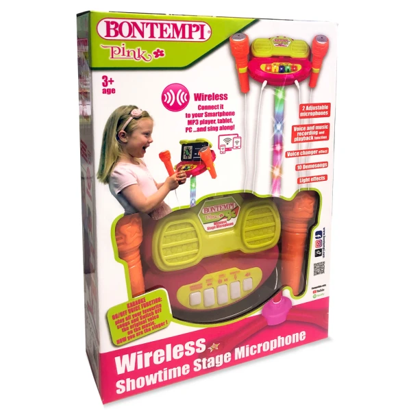 BONTEMPI WIRELESS SHOWTIME STAGE PINK WITH 2 MICROPHONES