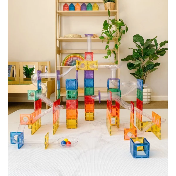 CONNETIX MAGNETIC TILES RAINBOW BALL RUN PACK 92 pcs