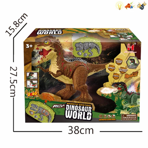 REMOTE CONTROL DINOSAUR WITH LIGHTS & SOUNDS 2 REMOTE CONTROLS 2.4GHz