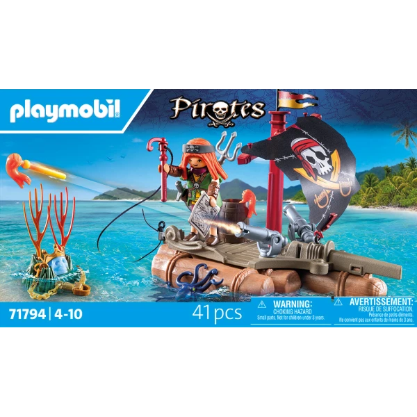 PLAYMOBIL PIRATES PIRATE RAFT WITH TREASURE