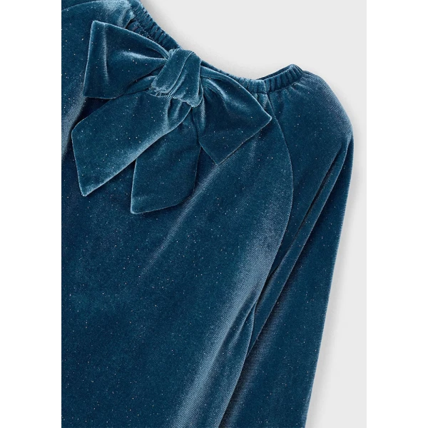 MAYORAL DRESS VELVET SHINE BLUE DARK