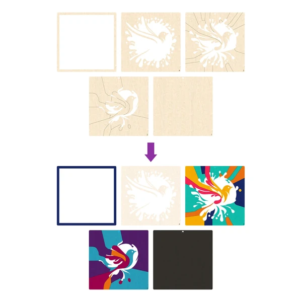 SPLAT PLANET WOODEN ART CRAFT KIT HUMMINGBIRD