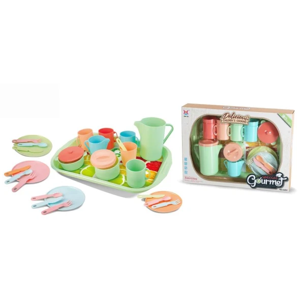 KITCHEN UTENSILS SET WITH MULTICOLOR TRAY