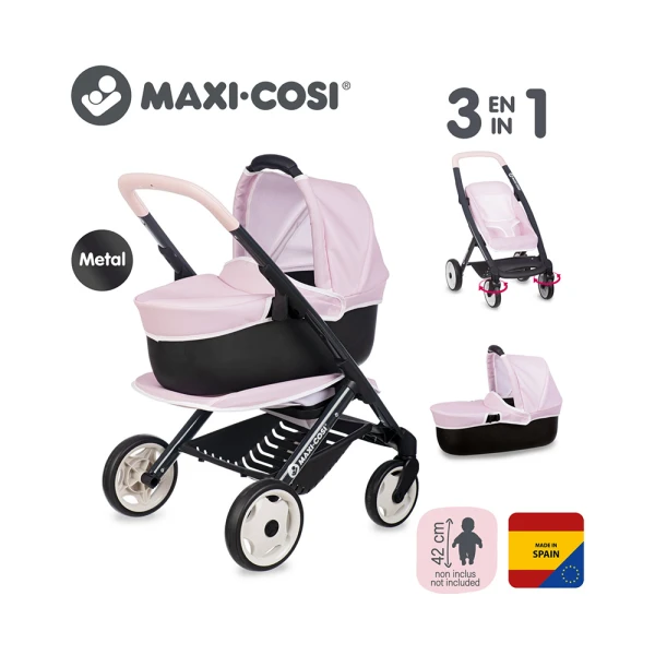 SMOBY MAXI COSI ΠΟΡΤ-ΜΠΕΜΠΕ ΚΑΙ ΚΑΡΟΤΣΙ ΚΟΥΚΛΑΣ ΡΟΖ