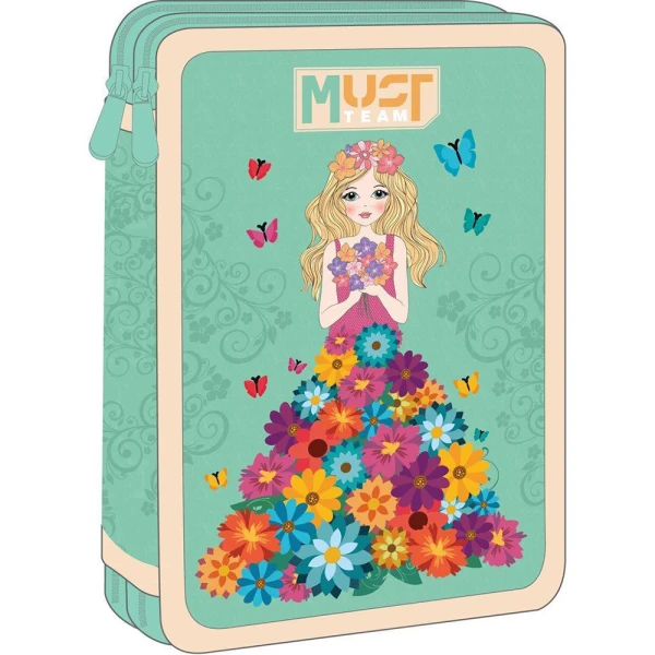 MUST TEAM DOUBLE-FILLED PENCIL CASE 15x5x21 cm – FLOWER DRESS