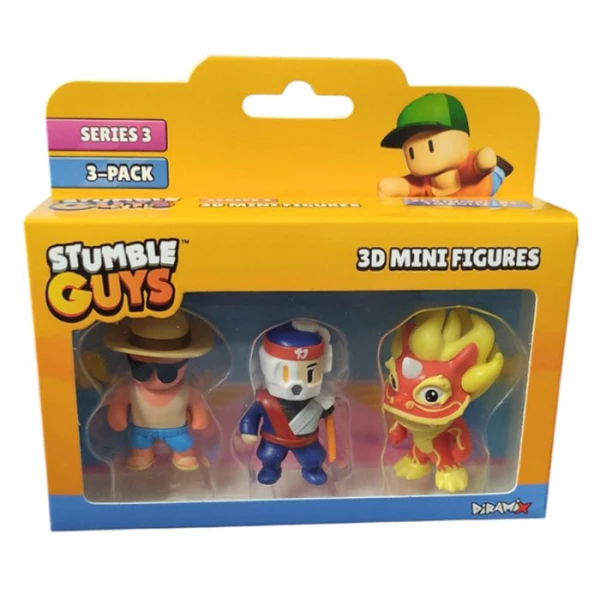 STUMBLE GUYS SERIES 3 3D MINI FIGURES 3 PACK - SEVERAL DESIGNS