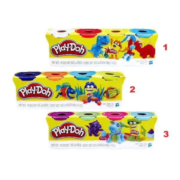 PLAY-DOH 4-PACK ΚΛΑΣΙΚΑ ΧΡΩΜΑΤΑ - 3 ΣΧΕΔΙΑ