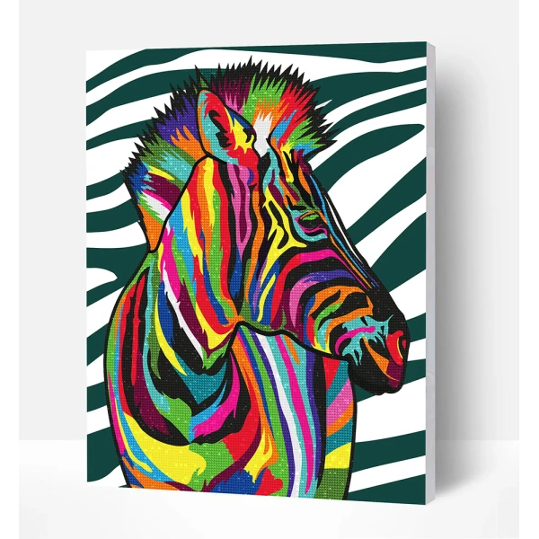 SPLAT PLANET DIAMOND PAINTING KIT ON FRAMED CANVAS 30X40 cm ZEBRA