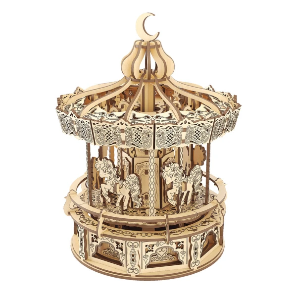 WUDORLD MECH MUSIC BOX ΞΥΛΙΝΗ ΚΑΤΑΣΚΕΥΗ CAROUSEL