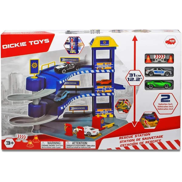 DICKIE TOYS RESCUE STATION GARAGE - 2 DESIGNS