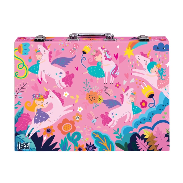 HAPPIHOBBI ART CASE DELUXE FANTASY UNICORNS WITH 100 ACCESSORIES FOR AGES 3+ 
