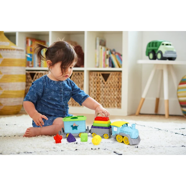 GREEN TOYS ΤΡΕΝΑΚΙ ΔΡΑΣΤΗΡΙΟΤΗΤΩΝ ΜΕ ΚΥΠΕΛΛΑ ΚΑΙ ΣΧΗΜΑΤΑ TNSS-1460