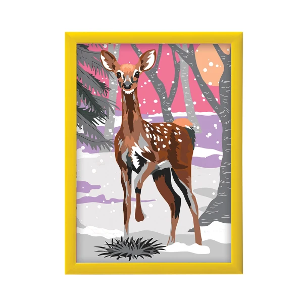 PAINT & FRAME PAINT BY NUMBERS SNOW DEER FOR AGES 9+