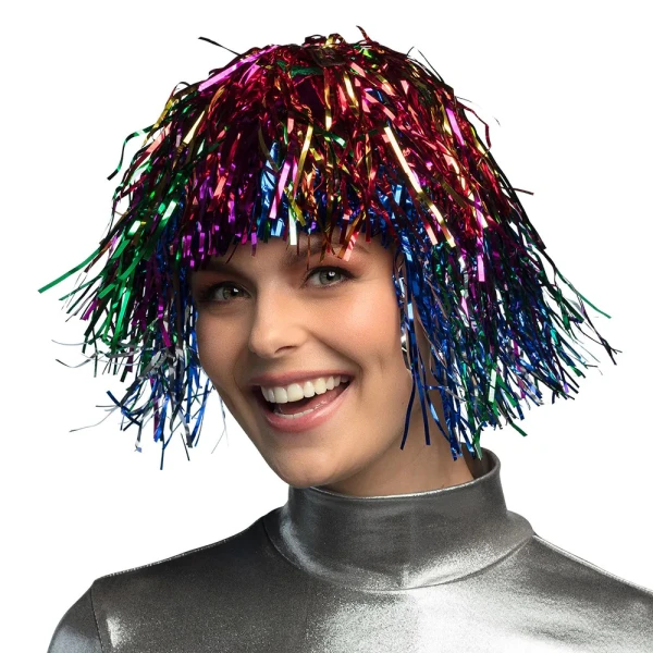 CARNIVAL WIG METALLIC MULTICOLOURED