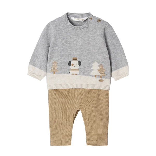 MAYORAL SET LONG PANTS + JERSEY DARK SILVER