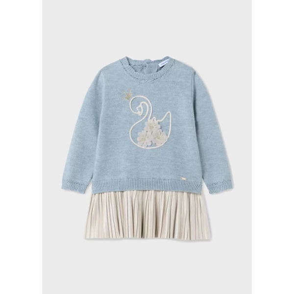 MAYORAL DRESS KNITTED COMBINED BLUE