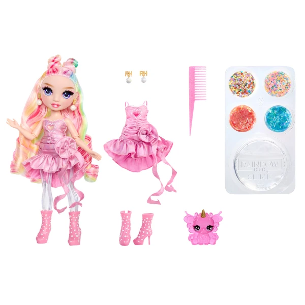 RAINBOW HIGH SHIMMERS ΚΟΥΚΛΑ ΜΟΔΑΣ ΚΑΙ SLIME BELLA