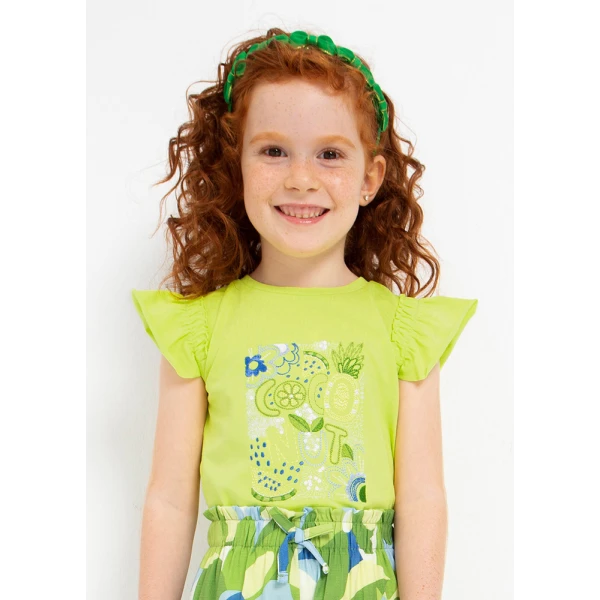 MAYORAL BLOUSE WITH STRAPS EMBROIDERY LIME