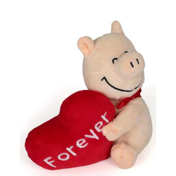 PLUSH PIG WITH BOW AND HEART 13 cm - 2 DESIGNS