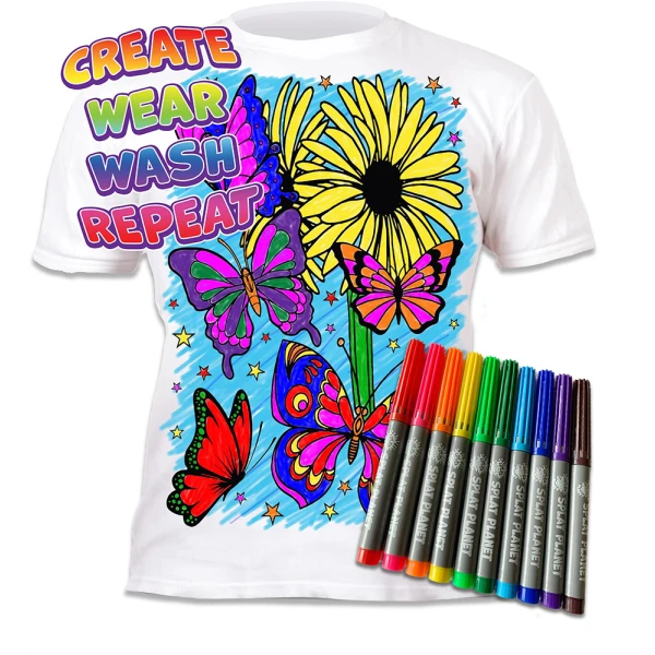 SPLAT PLANET ΠΛΕΝΟΜΕΝΟ T-SHIRT ΖΩΓΡΑΦΙΚΗΣ BUTTERFLIES ΜΕ ΜΑΡΚΑΔΟΡΟΥΣ (3-4 ΕΤΩΝ)