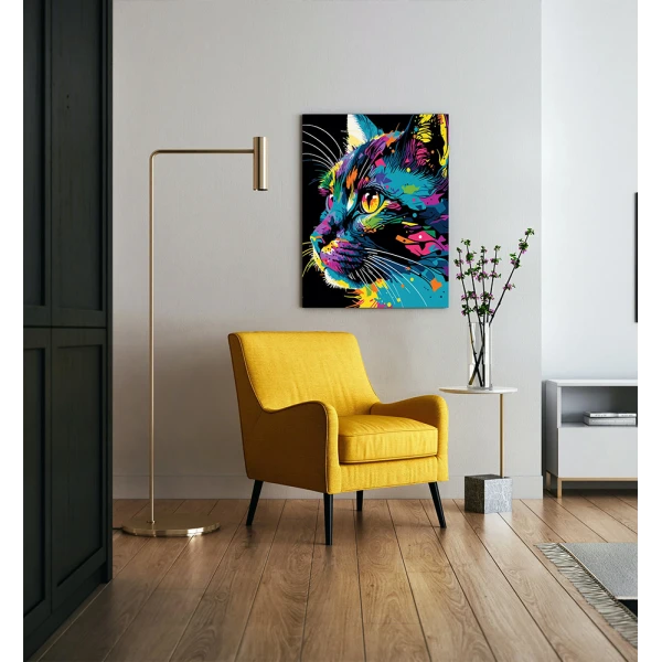 SPLAT PLANET PAINTING BY NUMBERS KIT ON FRAMED CANVAS 40X30 cm BRIGHT CAT