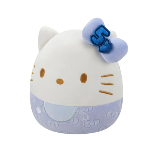 SQUISHMALLOWS SANRIO HELLO KITTY 50TH ANNIVERSARY EMBOSSED BOW PLUSH 20 cm - BLUE HELLO KITTY