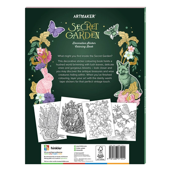 HINKLER ART MAKER STICKER ΒΙΒΛΙΟ ΖΩΓΡΑΦΙΚΗΣ - SECRET GARDEN
