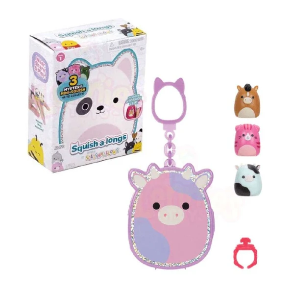 SQUISHMALLOWS SQUISH-A-LONGS ΜΠΡΕΛΟΚ-ΘΗΚΗ ΕΚΠΛΗΞΗ ΜΕ 3 ΦΙΓΟΥΡΕΣ