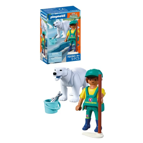 PLAYMOBIL ANIMALS & FRIENDS ZOO POLAR BEAR AND ZOOKEEPER