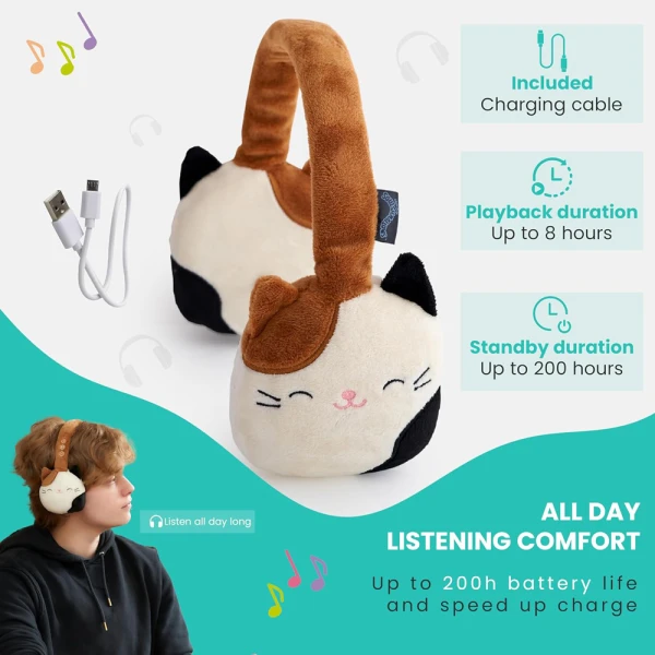SQUISHMALLOWS ΛΟΥΤΡΙΝΑ ΑΚΟΥΣΤΙΚΑ BLUETOOTH - CAM THE CAT