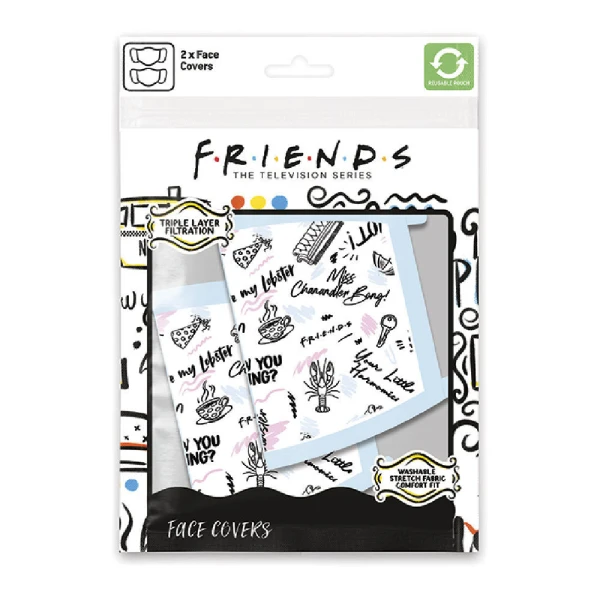 ΥΦΑΣΜΑΤΙΚΗ ΜΑΣΚΑ FRIENDS PHRASES 2 τεμ.