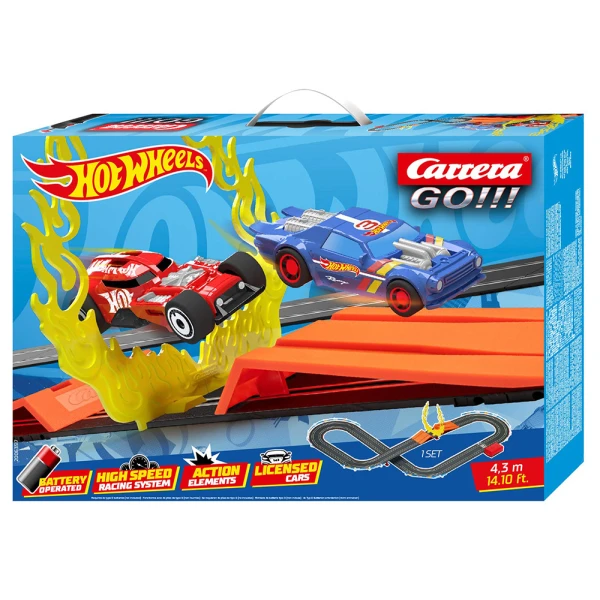 CARRERA GO!!! SET HOT WHEELS BATTERY OPARATED 1:43 4.3m