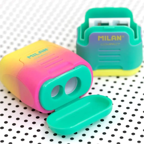 MILAN DOUBLE SHARPENER COMPACT SUNSET - 4 COLOURS
