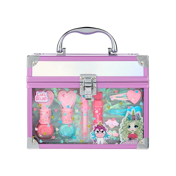 LULU BLUSH KIDS TRANSPARENT CASE WITH MAKEUP SET