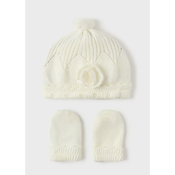 MAYORAL SET CAP GLOVES IVORY