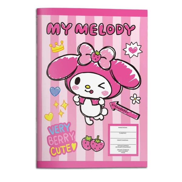 STAPLED NOTEBOOK 17X25 cm 40 SHEETS MY MELODY - 2 DESIGNS