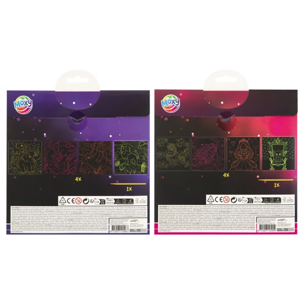 SCRATCH CARDS GLOW IN THE DARK 19.5 x 19.5 cm - 2 DESIGNS