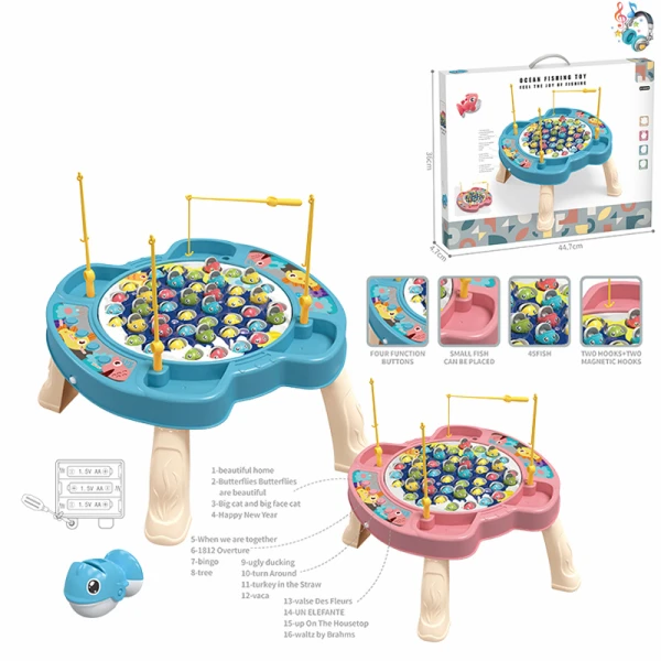 FISHING TABLE WITH LIGHTS AND SOUNDS - PINK