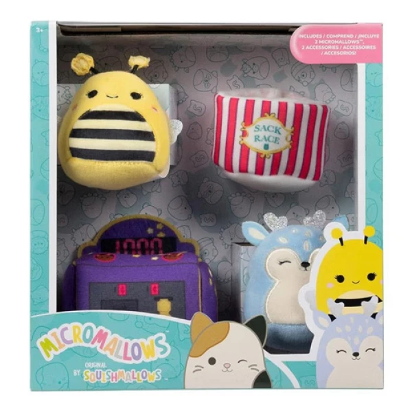 MICROMALLOWS - ΣΕΤ ΠΑΙΧΝΙΔΙΟΥ 4 τεμ. ΛΟΥΤΡΙΝΑ 6εκ. SQUISHMALLOWS & ΑΞΕΣΟΥΑΡ - GAME ON