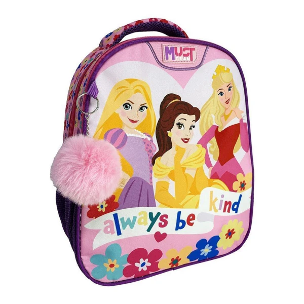 MUST TEAM PRESCHOOL BACKPACK 27X10X31 cm WITH 2 COMPARTMENTS - PRINCESS ALWAYS BE KIND