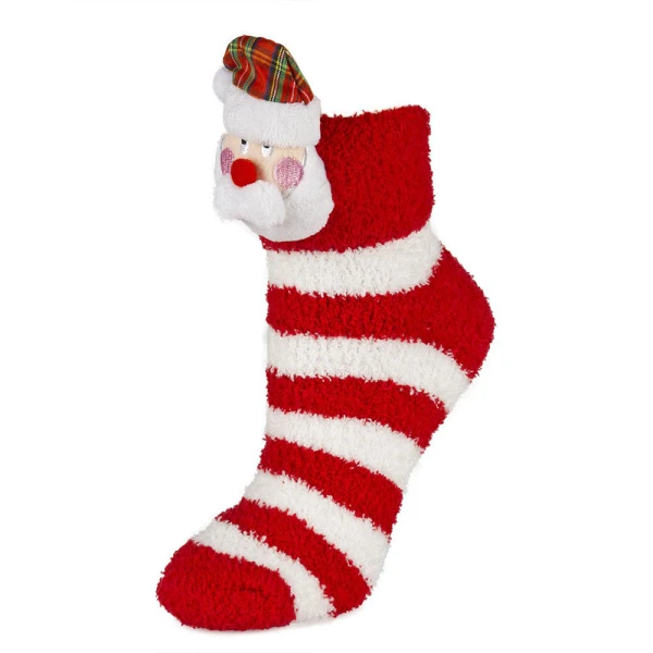 SOXO WOMEN SOCKS CHENILLE SANTA CLAUS
