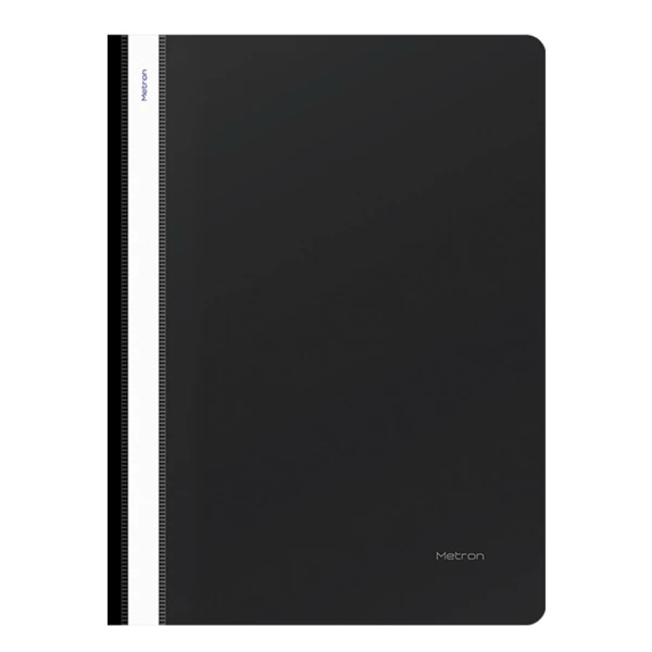 METRON PLASTIC FOLDER WITH FASTENER BLACK