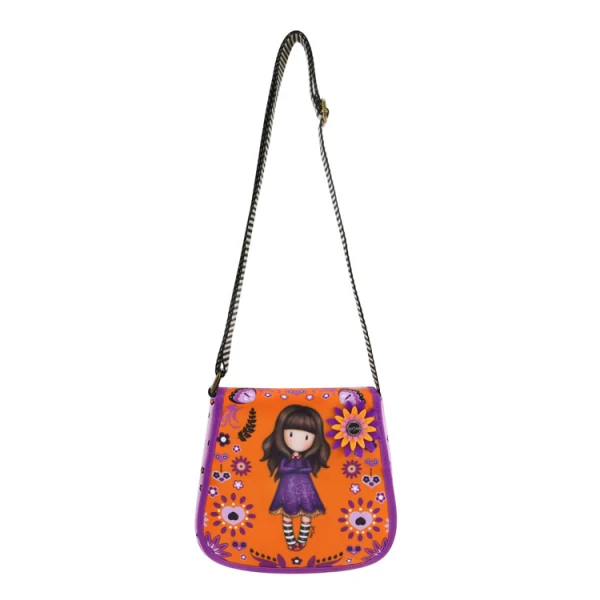 GORJUSS SANTORO SMALL SHOULDER BAG W/FLAP COBWEBS